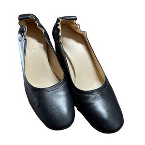 Everlane The Day Heel in Black Leather size 7
